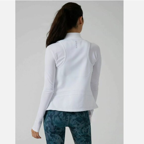 Athleta Evolve Fleece Vest white with reflective detail XL tall - Picture 3 of 9